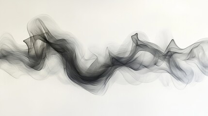 Fototapeta premium Abstract monochrome flowing forms on a white background.