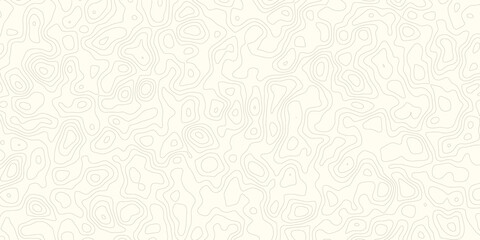 Topographic background and texture, monochrome. Black and white abstract Seamless Pattern with Contour Lines map.