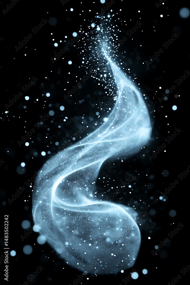 Aufkleber abstract light stream with sparkling particles against dark background