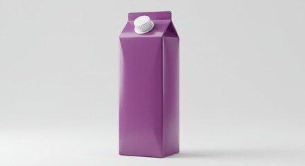 Sleek Purple Juice Carton on White Background