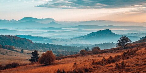 Misty Mountain Valley at Sunrise – A Tranquil Escape