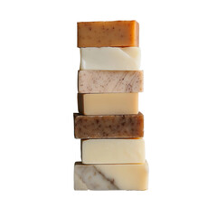 natural handmade soap bars stacked in clean minimal style

