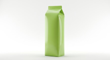 Unbranded Green Fruit Juice Package on White Background