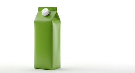 Obraz premium Unbranded Green Fruit Juice Package on White Background