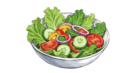 Colorful vegetable salad in bowl