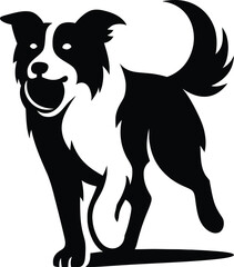 Playful Border Collie Vector Art, Stylish Dog Silhouette Design