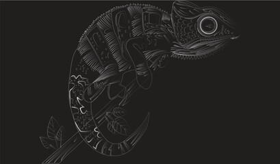 cute and adorable chameleon cartoon