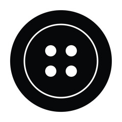 A Simple Black and White Illustration of a Four Hole Button