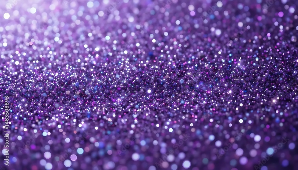 Poster captivating close up of shimmering purple glitter particles creating a luxurious and festive backgro