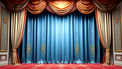 blue curtains background 