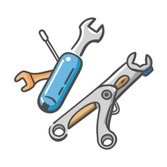 bike repair tools icon, bike repair tools vector illustration-simple illustration of bike repair tools, perfect for bike repair tools logos and icons