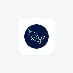 Narwhal, vector, pixel perfect, illustrator file