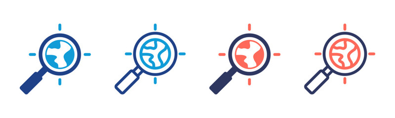 Magnifying Glass icon sheet multiple style collection