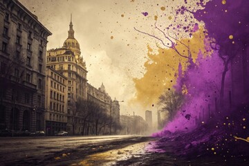 abstract grunge textured background purple gol 