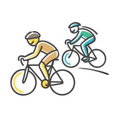 Fototapeta premium cyclist drafting behind another icon