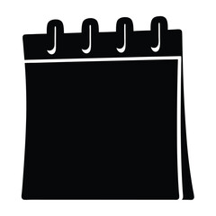 Black and White Spiral Bound Notepad Icon Illustration Graphic Design Element