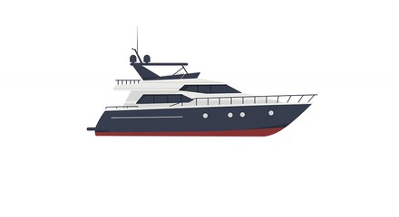 Luxury yacht side view illustration