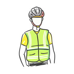 cyclist wearing a reflective vest icon