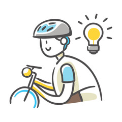 Obraz premium cyclist with headlight icon, cyclist with headlight vector illustration-simple illustration of cyclist with headlight, perfect for cyclist with headlight logos and icons