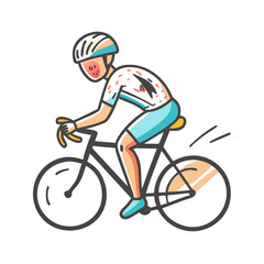 cyclist with road rash accident icon