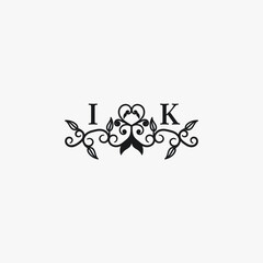IK Initials Wedding Logo Vector Art  Icons  and Graphics