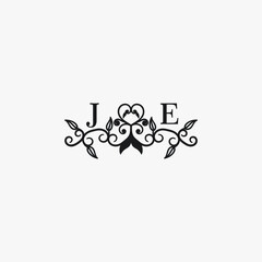 JE Initials Wedding Logo Vector Art  Icons  and Graphics