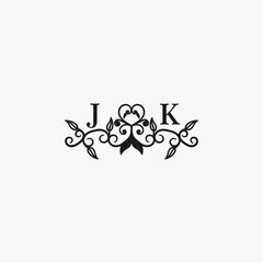 Obraz premium JK Initials Wedding Logo Vector Art Icons and Graphics