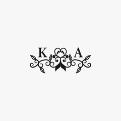 KA Initials Wedding Logo Vector Art  Icons  and Graphics