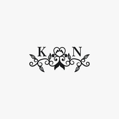 KN Initials Wedding Logo Vector Art  Icons  and Graphics