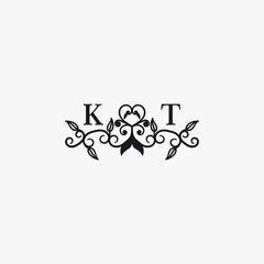 KT Initials Wedding Logo Vector Art  Icons  and Graphics