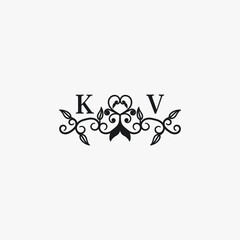 KV Initials Wedding Logo Vector Art  Icons  and Graphics