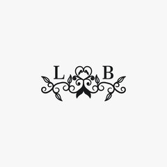 LB Initials Wedding Logo Vector Art  Icons  and Graphics