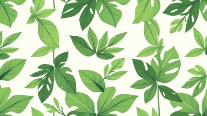 Fototapeta premium Tropical leaves pattern with subtle light shift