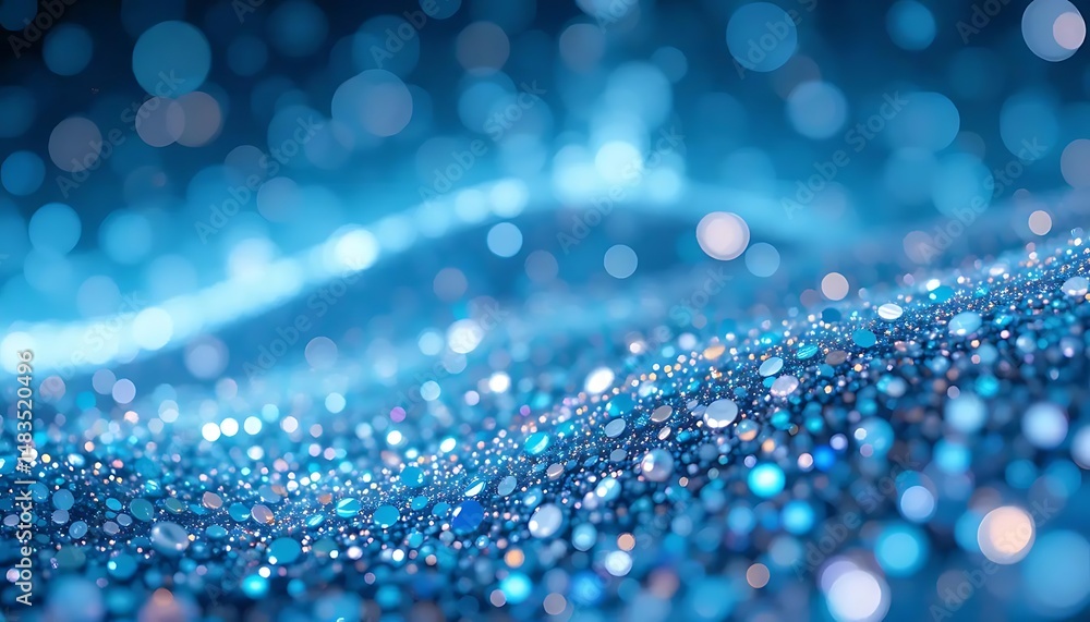 Poster mesmerizing blue shimmering glitter background, a stunning display of sparkling particles creating a