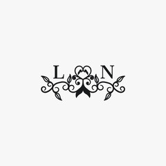 LN Initials Wedding Logo Vector Art  Icons  and Graphics