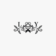 LY Initials Wedding Logo Vector Art  Icons  and Graphics