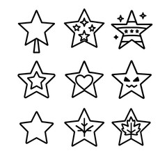 Obraz premium Holiday and celebration icons set – outline, festive and starry symbol collection