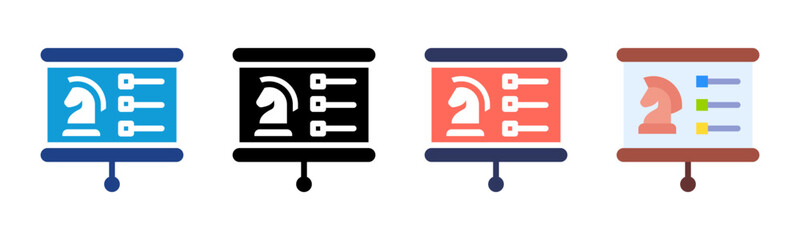 Strategy icon sheet multiple style collection