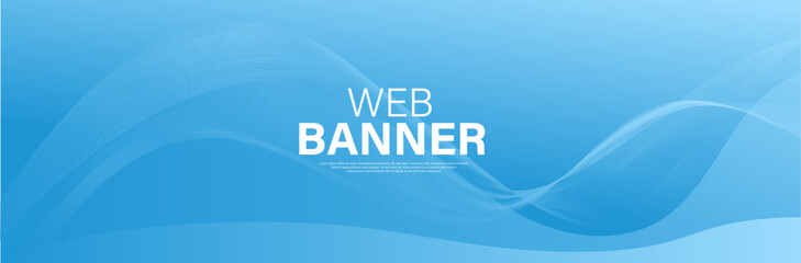 abstract blue wave background, Web banner
