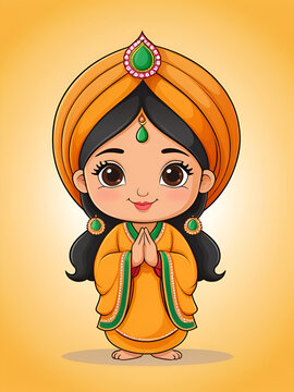 Cute khatiya cartoon vector illustration