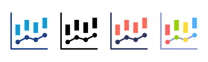 Statistics icon sheet multiple style collection