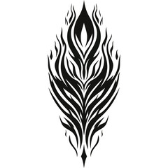 Obraz premium Symmetrical Black Tribal Flame Shape