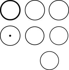 Minimalist circle icons set &ndash; outline, geometric and simple design symbols