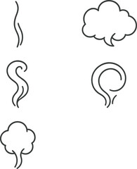 Smoke and vapor icons set &ndash; minimalist, line design and abstract symbols