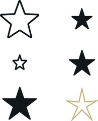 Obraz premium Minimalist star icons set – silhouette, simple and elegant design symbols