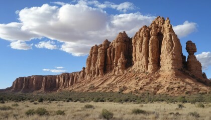 Fototapeta premium Majestic Sandstone Formations under a Blue Sky
