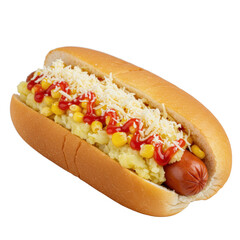 Brazilian Hot Dog with Mashed Potatoes and Corn