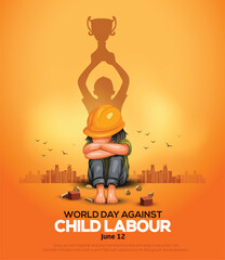 World Day Against Child Labor Concept With Child. abstract vector illustration design