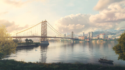 Naklejka premium Futuristic smart buildings glowing in dark high resolution picture