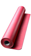 A yoga mat unrolling into a path, isolated on transparent background